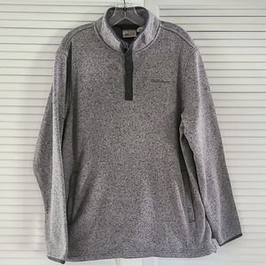 Field & Stream 1/4 Snap Sweater Fleece. Size M. Marled Gray. Front Pockets NWT